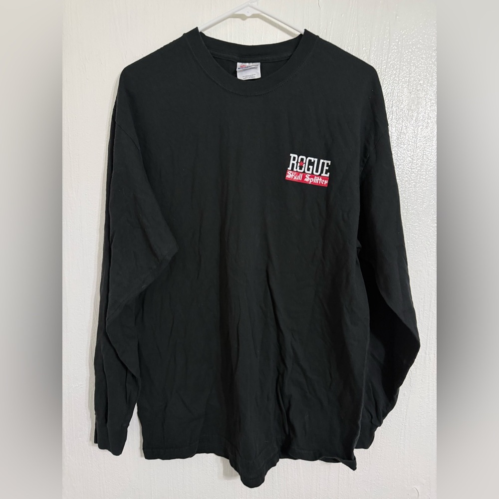 Vintage Hanes Rogue Skull Splitter Long Sleeve Shirt Skull Graphic Size Large
